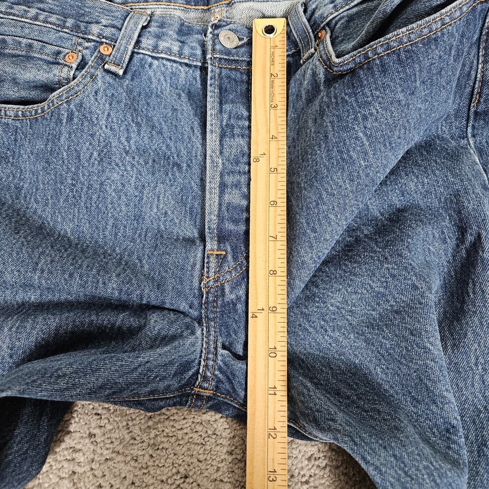 Levis 501 Jeans Men 34X34 (Fit 32X32.5) Blue Denim Straight Leg Button Fly - Picture 8 of 11